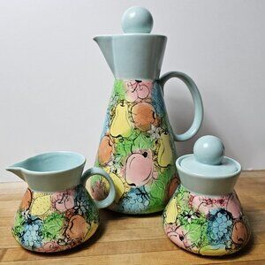 Vintage Teapot Set with Creamer and Sugar Containers